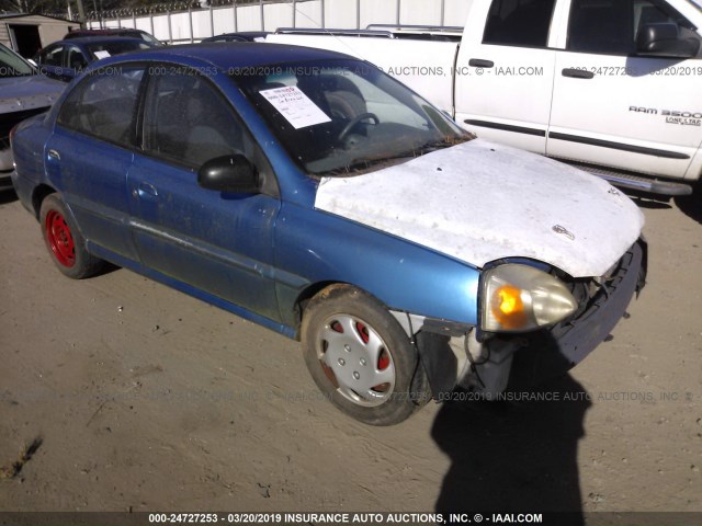 KNADC125656383693 - 2005 KIA RIO BLUE photo 1