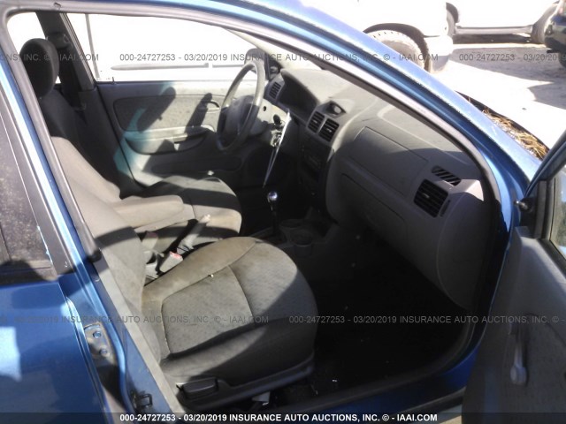 KNADC125656383693 - 2005 KIA RIO BLUE photo 5