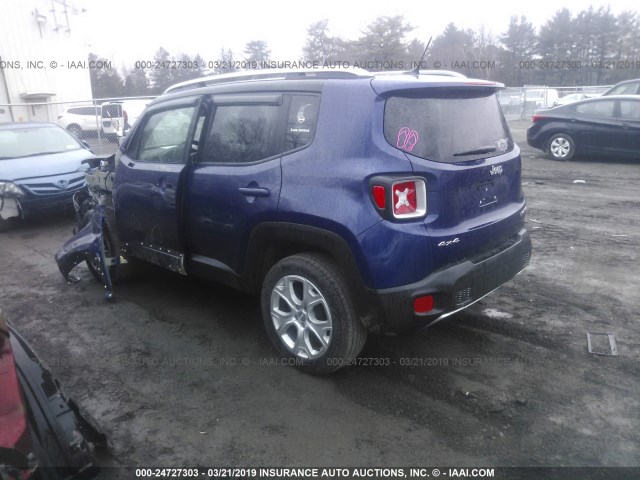 ZACCJBDT2GPC75125 - 2016 JEEP RENEGADE LIMITED BLUE photo 3