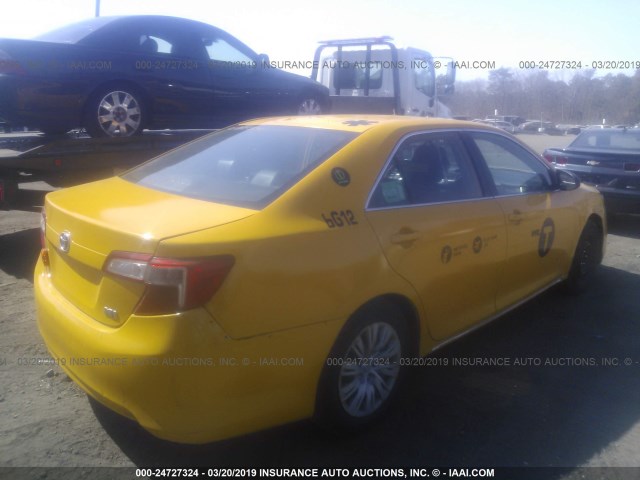 4T1BD1FK5EU140150 - 2014 TOYOTA CAMRY HYBRID/LE/XLE YELLOW photo 4