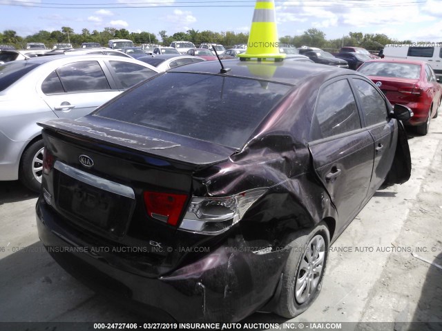 KNAFU4A25A5103373 - 2010 KIA FORTE EX PURPLE photo 4