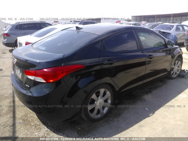 5NPDH4AE9BH000659 - 2011 HYUNDAI ELANTRA GLS/LIMITED BLACK photo 4