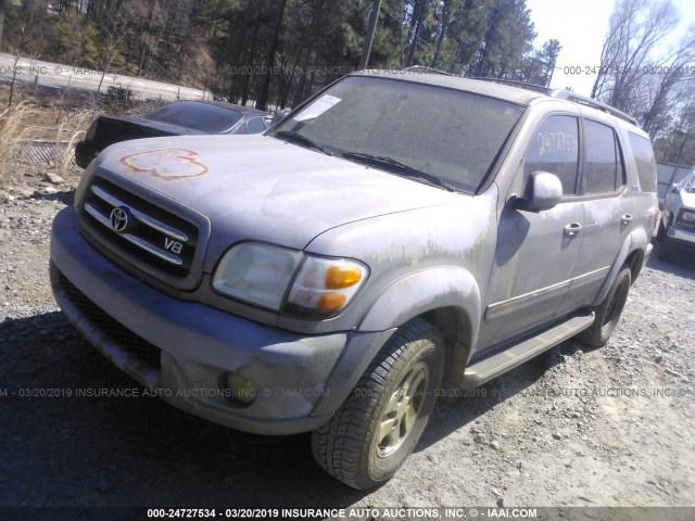 5TDZT38A62S084273 - 2002 TOYOTA SEQUOIA LIMITED SILVER photo 2