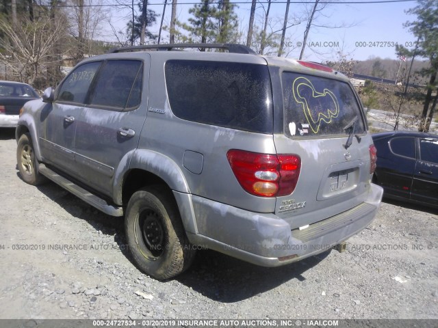 5TDZT38A62S084273 - 2002 TOYOTA SEQUOIA LIMITED SILVER photo 3