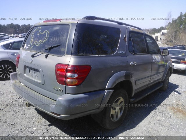 5TDZT38A62S084273 - 2002 TOYOTA SEQUOIA LIMITED SILVER photo 4