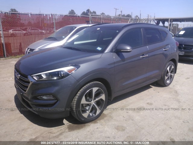 KM8J33A29GU180915 - 2016 HYUNDAI TUCSON LIMITED/SPORT AND ECO/SE GRAY photo 2