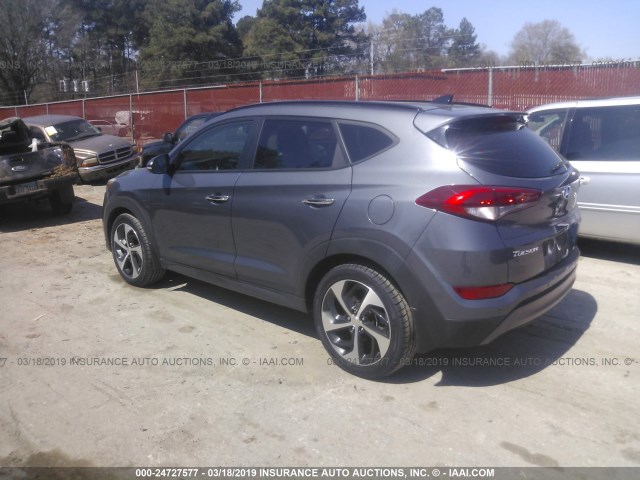 KM8J33A29GU180915 - 2016 HYUNDAI TUCSON LIMITED/SPORT AND ECO/SE GRAY photo 3