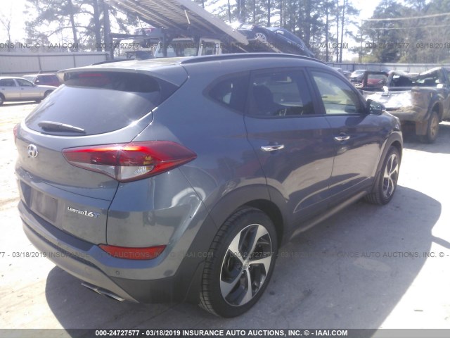 KM8J33A29GU180915 - 2016 HYUNDAI TUCSON LIMITED/SPORT AND ECO/SE GRAY photo 4