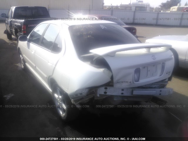 3N1BB51DX1L111258 - 2001 NISSAN SENTRA SE WHITE photo 3