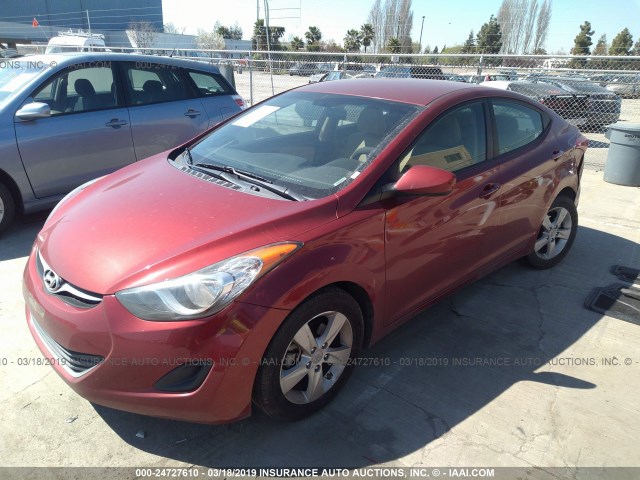 5NPDH4AE5DH248474 - 2013 HYUNDAI ELANTRA GLS/LIMITED RED photo 2