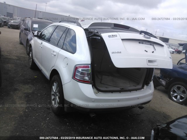 2FMDK3JCXABB73896 - 2010 FORD EDGE SEL WHITE photo 3