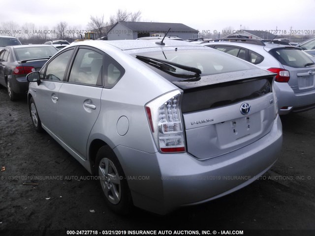JTDKN3DU2A0111773 - 2010 TOYOTA PRIUS Gümüş foto 3