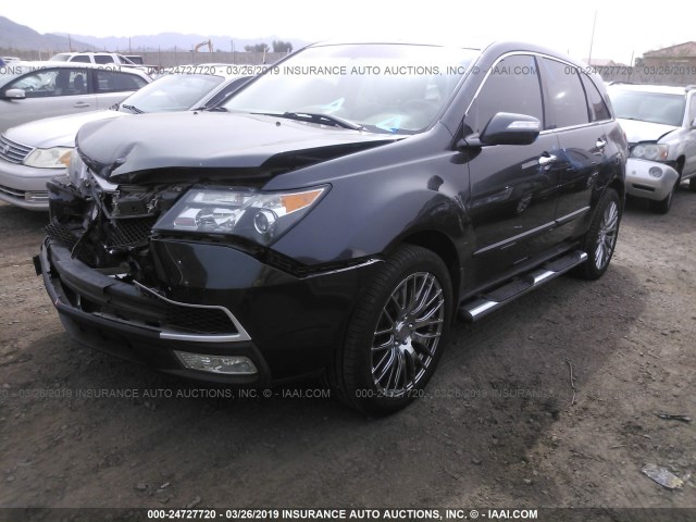 2HNYD2H38DH521769 - 2013 ACURA MDX TECHNOLOGY GRAY photo 2