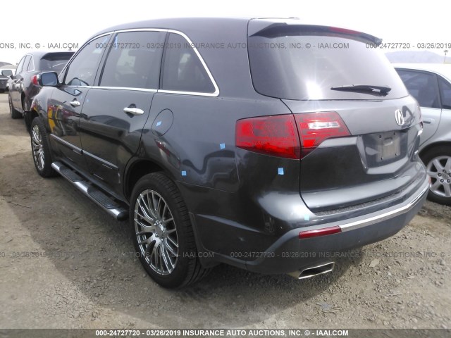 2HNYD2H38DH521769 - 2013 ACURA MDX TECHNOLOGY GRAY photo 3