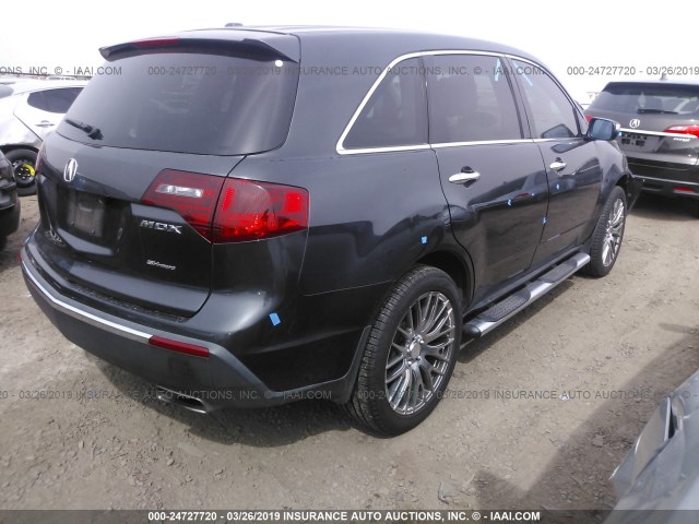 2HNYD2H38DH521769 - 2013 ACURA MDX TECHNOLOGY GRAY photo 4