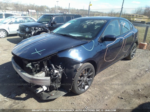 1C3CDFBB9FD311175 - 2015 DODGE DART SXT BLUE photo 2