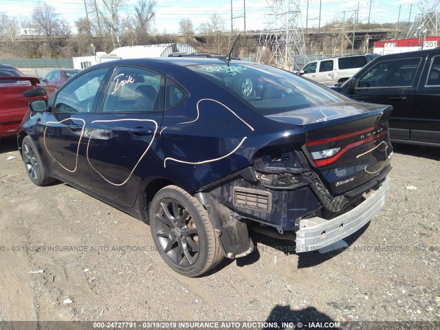 1C3CDFBB9FD311175 - 2015 DODGE DART SXT BLUE photo 3