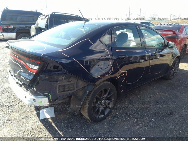 1C3CDFBB9FD311175 - 2015 DODGE DART SXT BLUE photo 4