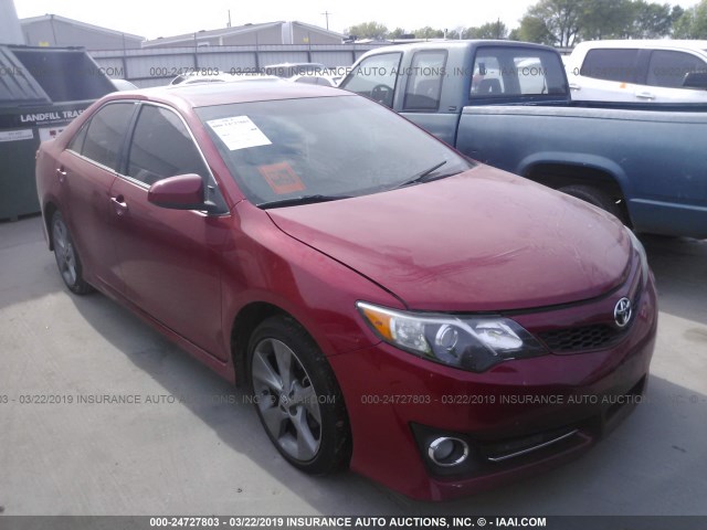 4T1BF1FK0CU624072 - 2012 TOYOTA CAMRY SE/LE/XLE RED photo 1