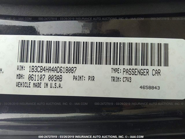 1B3CB4HA4AD618087 - 2010 DODGE CALIBER SXT BLACK photo 9