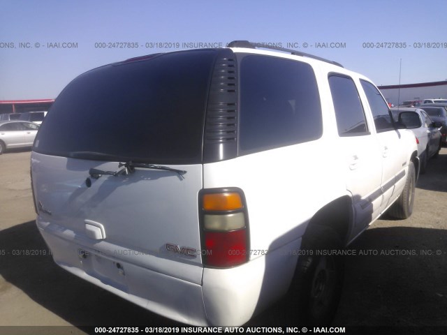 1GKEC13Z14R245294 - 2004 GMC YUKON WHITE photo 4