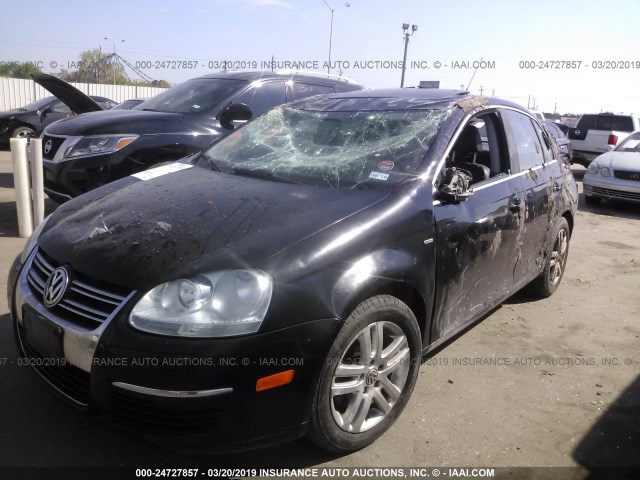 3VWEG71K77M111711 - 2007 VOLKSWAGEN JETTA WOLFSBURG BLACK photo 2