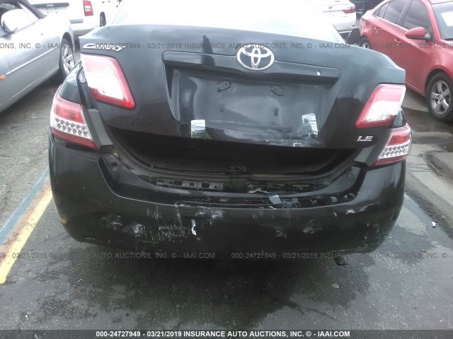 4T4BF3EK6BR096703 - 2011 TOYOTA CAMRY SE/LE/XLE BLACK photo 6