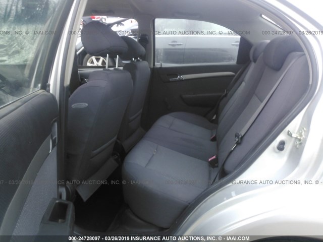 KL1TD566X7B176960 - 2007 CHEVROLET AVEO LS SILVER photo 8