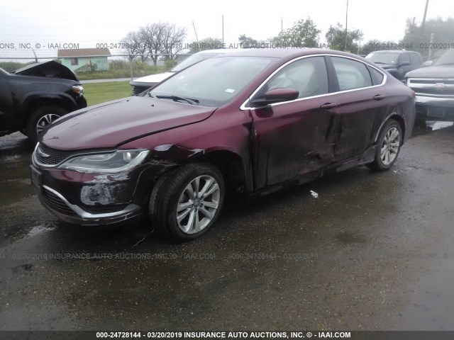 1C3CCCABXFN543328 - 2015 CHRYSLER 200 LIMITED BURGUNDY photo 2