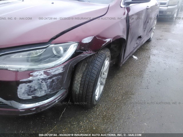 1C3CCCABXFN543328 - 2015 CHRYSLER 200 LIMITED BURGUNDY photo 6