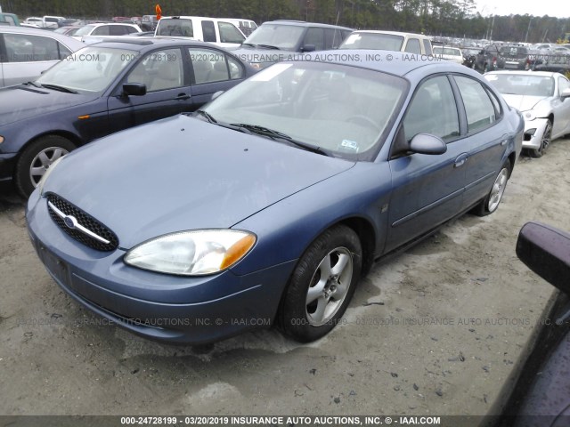 1FAFP55S5YG201611 - 2000 FORD TAURUS SES BLUE photo 2