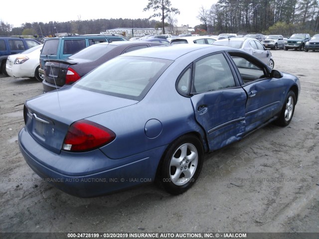 1FAFP55S5YG201611 - 2000 FORD TAURUS SES BLUE photo 4