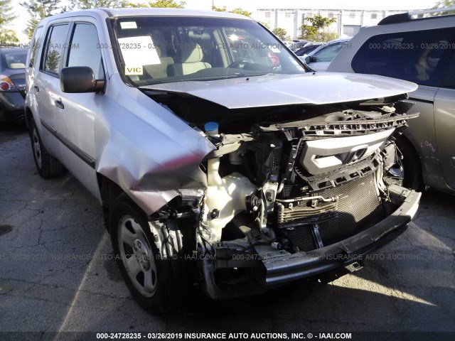 5FNYF3H27BB016208 - 2011 HONDA PILOT LX SILVER photo 1