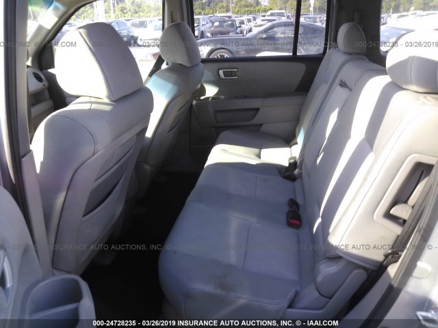 5FNYF3H27BB016208 - 2011 HONDA PILOT LX SILVER photo 8