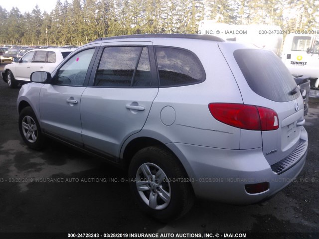 5NMSG13D69H330568 - 2009 HYUNDAI SANTA FE GLS SILVER photo 3