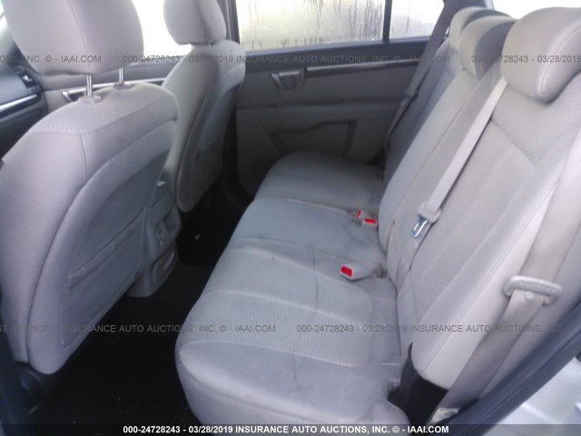 5NMSG13D69H330568 - 2009 HYUNDAI SANTA FE GLS SILVER photo 8