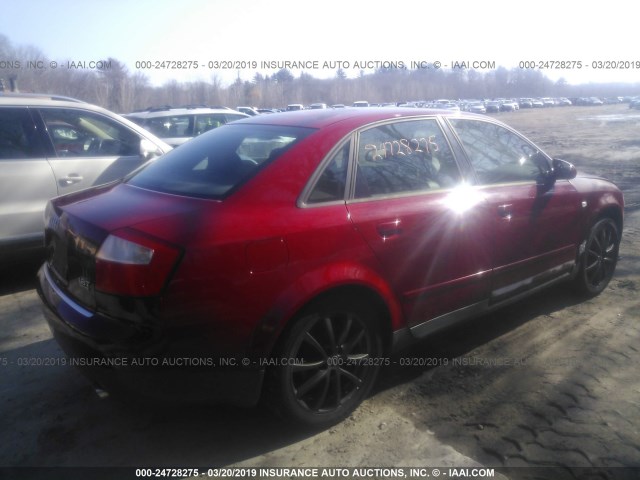 WAULC68E73A397547 - 2003 AUDI A4 1.8T QUATTRO RED photo 4