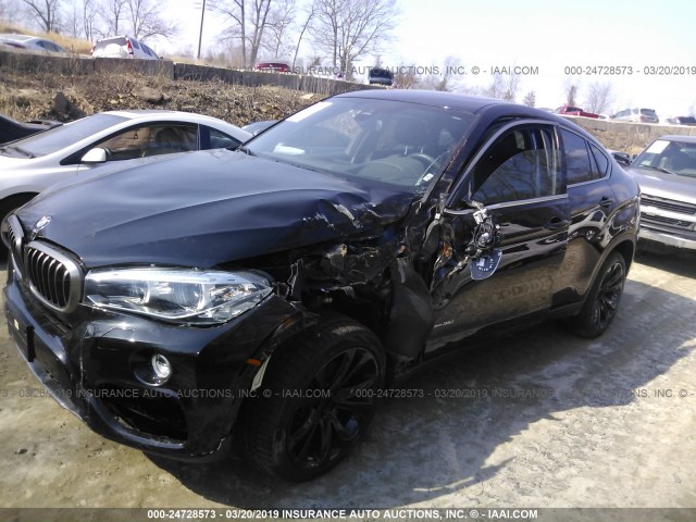 5UXKU2C35H0U28381 - 2017 BMW X6 XDRIVE35I BLACK photo 2