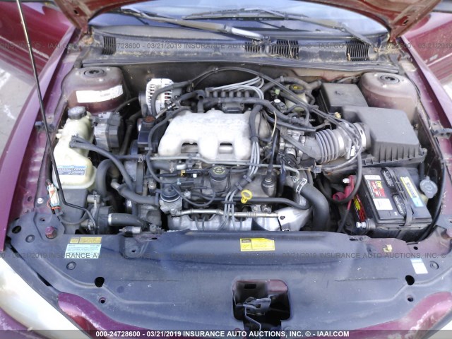 1G2NF52E4YM796707 - 2000 PONTIAC GRAND AM SE1 MAROON photo 10