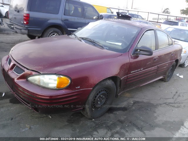 1G2NF52E4YM796707 - 2000 PONTIAC GRAND AM SE1 MAROON photo 2