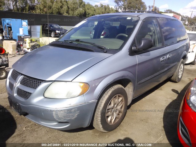 2D4GP44353R137812 - 2003 DODGE GRAND CARAVAN SPORT Light Blue photo 2