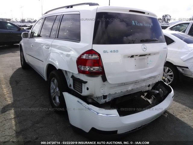 4JGBF71E47A212250 - 2007 MERCEDES-BENZ GL 450 4MATIC WHITE photo 3