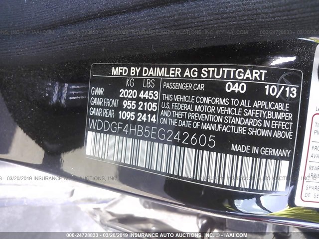 WDDGF4HB5EG242605 - 2014 MERCEDES-BENZ C 250 BLACK photo 9