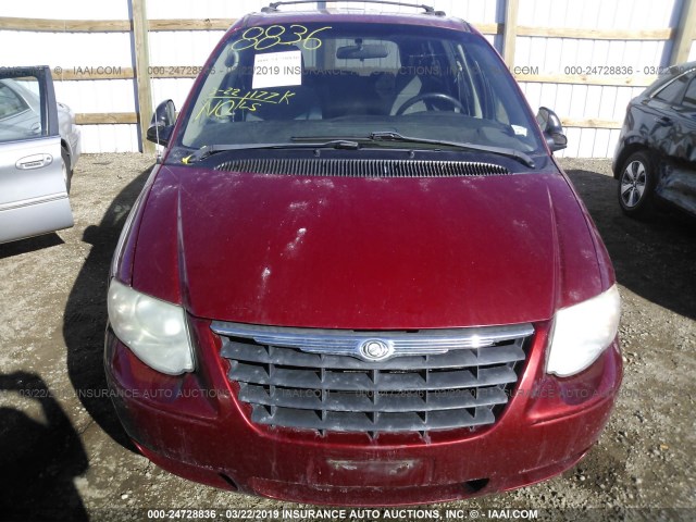 2A4GP54L56R748053 - 2006 CHRYSLER TOWN & COUNTRY TOURING RED photo 6