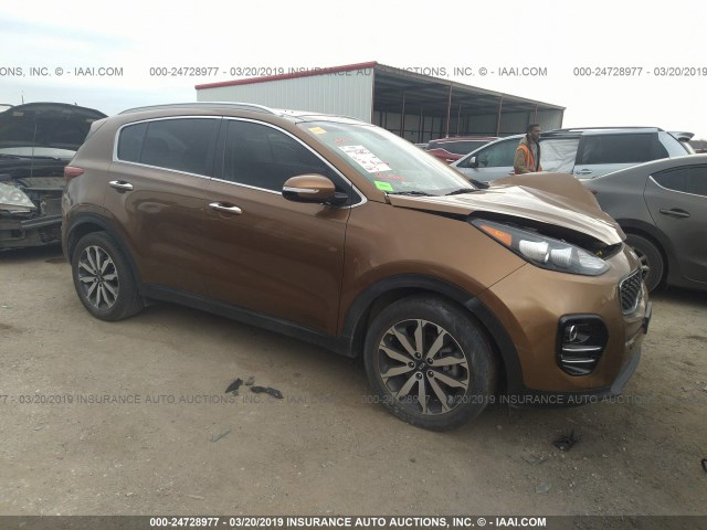 KNDPN3AC1H7110617 - 2017 KIA SPORTAGE EX BROWN photo 1