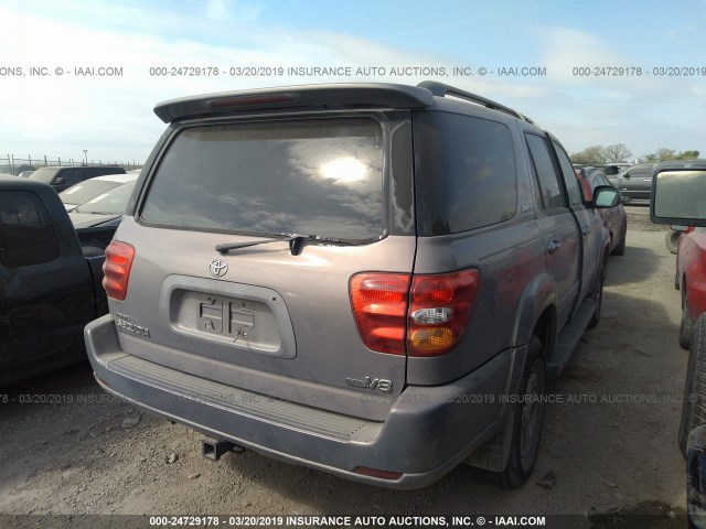 5TDZT38A12S100945 - 2002 TOYOTA SEQUOIA LIMITED GRAY photo 4