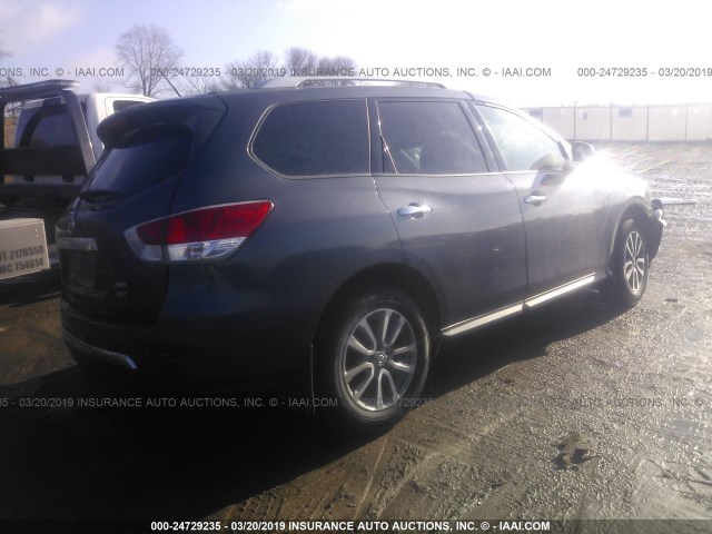 5N1AR2MMXEC728316 - 2014 NISSAN PATHFINDER S/SV/SL/PLATINUM GRAY photo 4