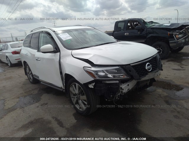 5N1AR2MM6EC701534 - 2014 NISSAN PATHFINDER S/SV/SL/PLATINUM WHITE photo 1