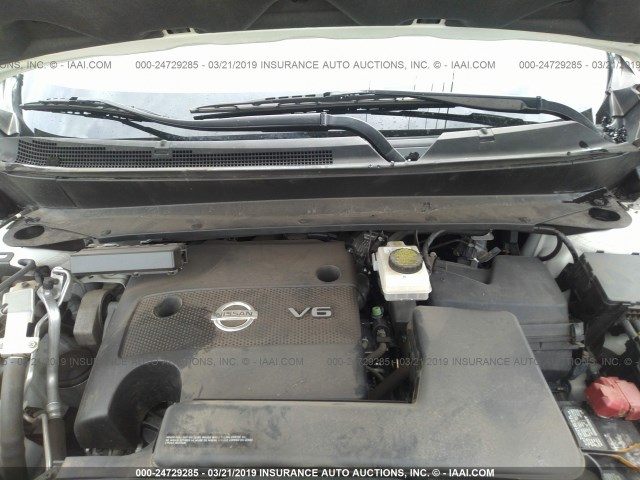 5N1AR2MM6EC701534 - 2014 NISSAN PATHFINDER S/SV/SL/PLATINUM WHITE photo 10