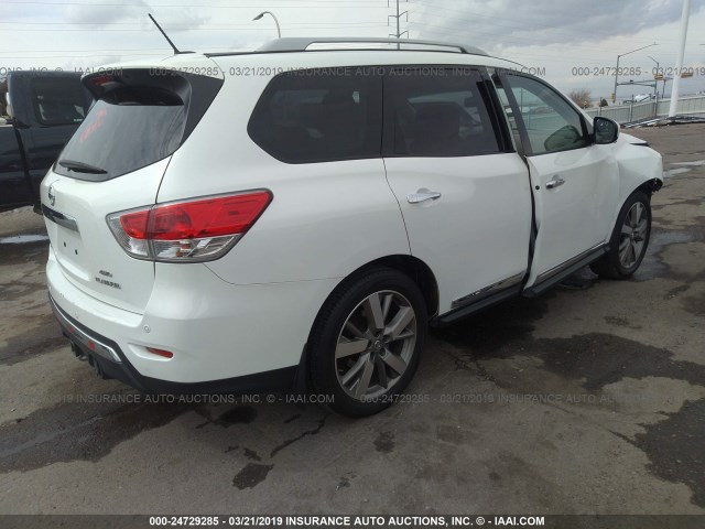 5N1AR2MM6EC701534 - 2014 NISSAN PATHFINDER S/SV/SL/PLATINUM WHITE photo 4